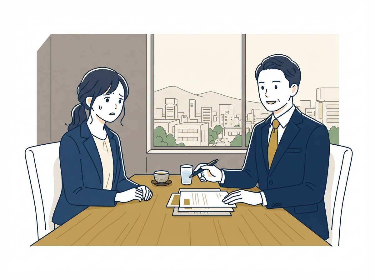 別居中の生活費について弁護士に相談する女性のイラスト
